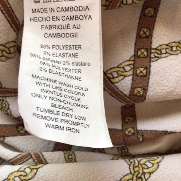 Michael Michael Kors wrap top women’s size medium ivory Chan print snap front - Picture 5 of 5